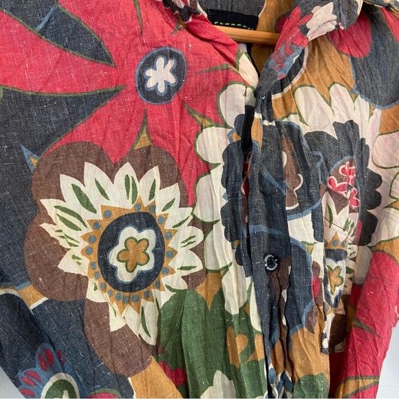 Floral Button-Up Dress with Belt - Picture 9 of 10